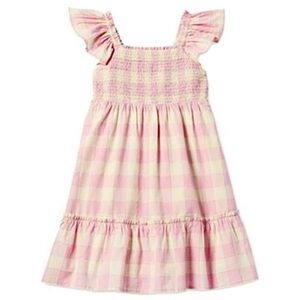 Thereabouts Girls Pink Cream Gingham Country Dress Ruffles XL 18.5 Like New